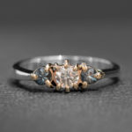 Diamond and Sapphire Engagement Ring