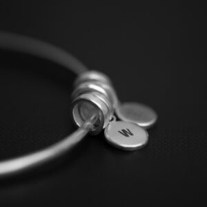LWSilver Personalised Initial Silver Bangle