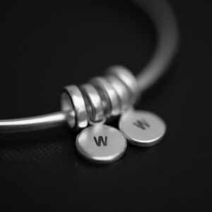 LWSilver Personalised Initial Silver Bangle