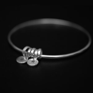 LWSilver Personalised Initial Silver Bangle