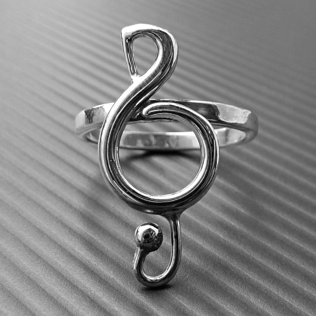 1Pc Fashion Cute Silver Color Musical Music Note Ring Treble Clef Ring  Jewelry Gift - AliExpress
