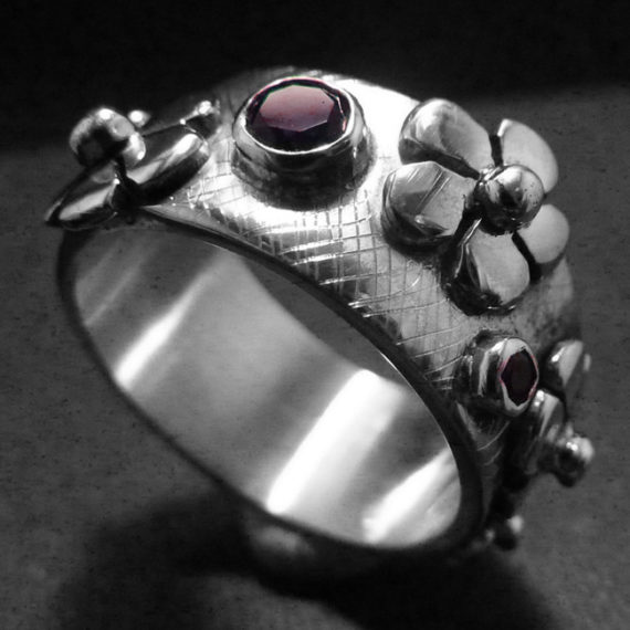 Amethyst Ring with Flowers