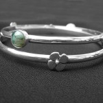 daisy birthstone bangle