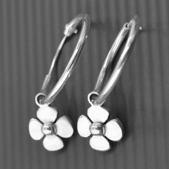 daisy hoop earrings