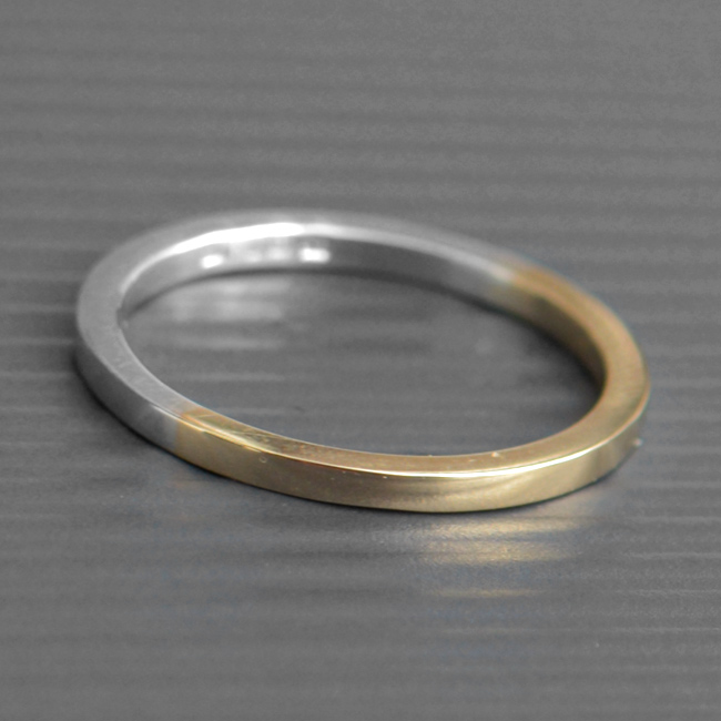 silver ring with gold band