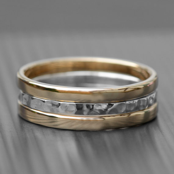 Gold and silver rings